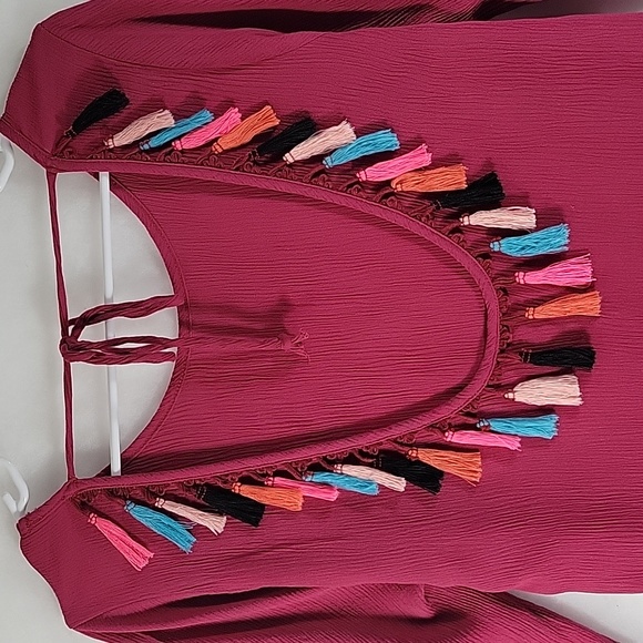 XHILERATION Beach/Swim Cover-up Tasseled Top Size M - Picture 5 of 8